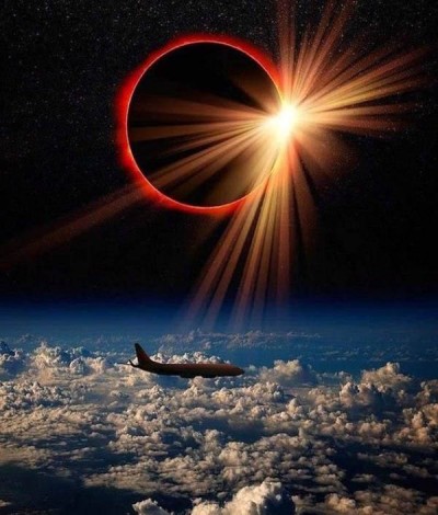 солнечное затмение на высоте полёта гражданской авиации